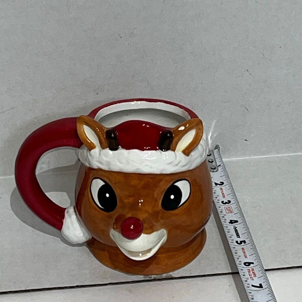 SeaWorld Rudolph the Red-Nosed Reindeer Christmas 3D Ceramic Coffee Mug Brown